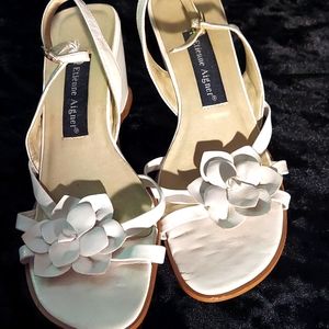 A Etienne Aigner white wedge sandles